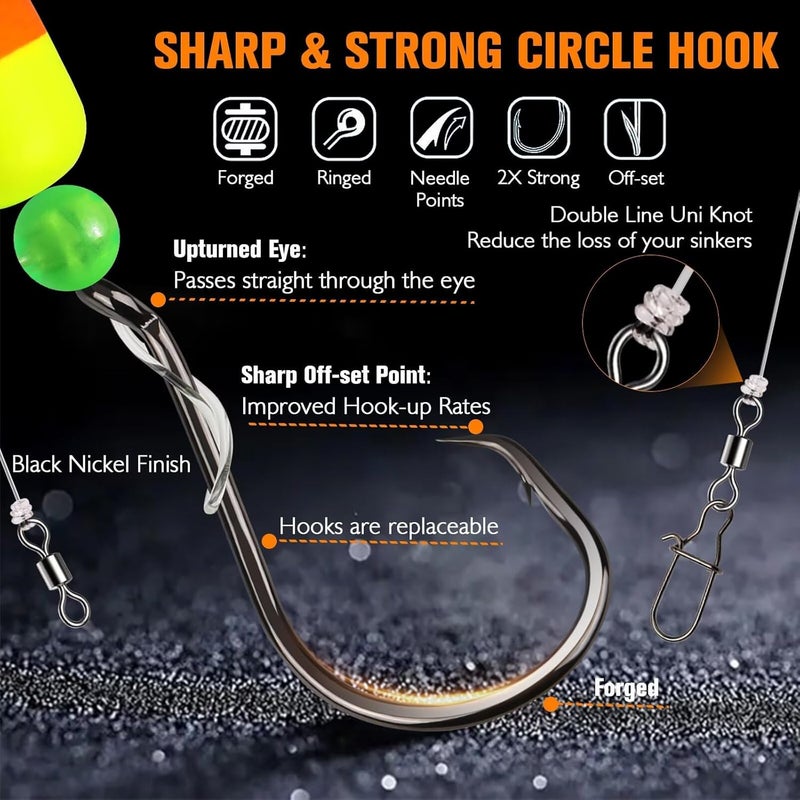 Dovesun 10PCS/4PCS Pompano Rigs for Surf Fishing Unique T-Knot Strong Pre-Rigged Pompano Rigs Saltwater with Circle Hooks - Image 4